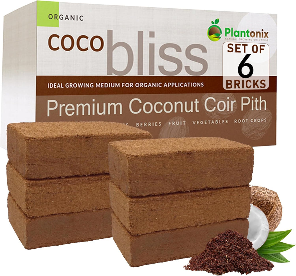 Coco Bliss Coco Coir 650gm Bricks (6-Pack) | Expands Up to 48 Quarts