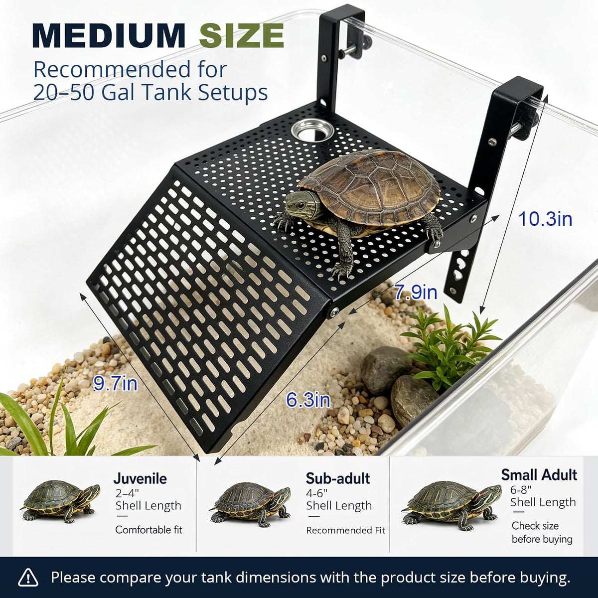 Turtle Basking Platform Adjustable Height Turtle Dock