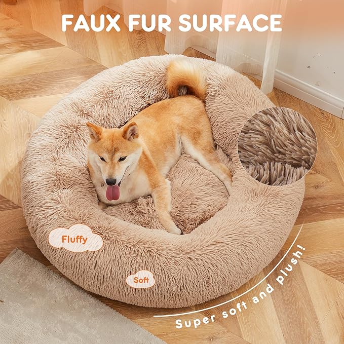 Sweetcrispy Donut Dog Bed, XL Large Round Calming Cat Bed - Image 2