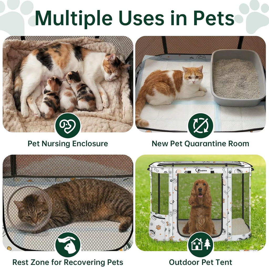 Siedihit Cute 36" Dog Playpen,Cat Puppy Crate Indoor Outdoor
