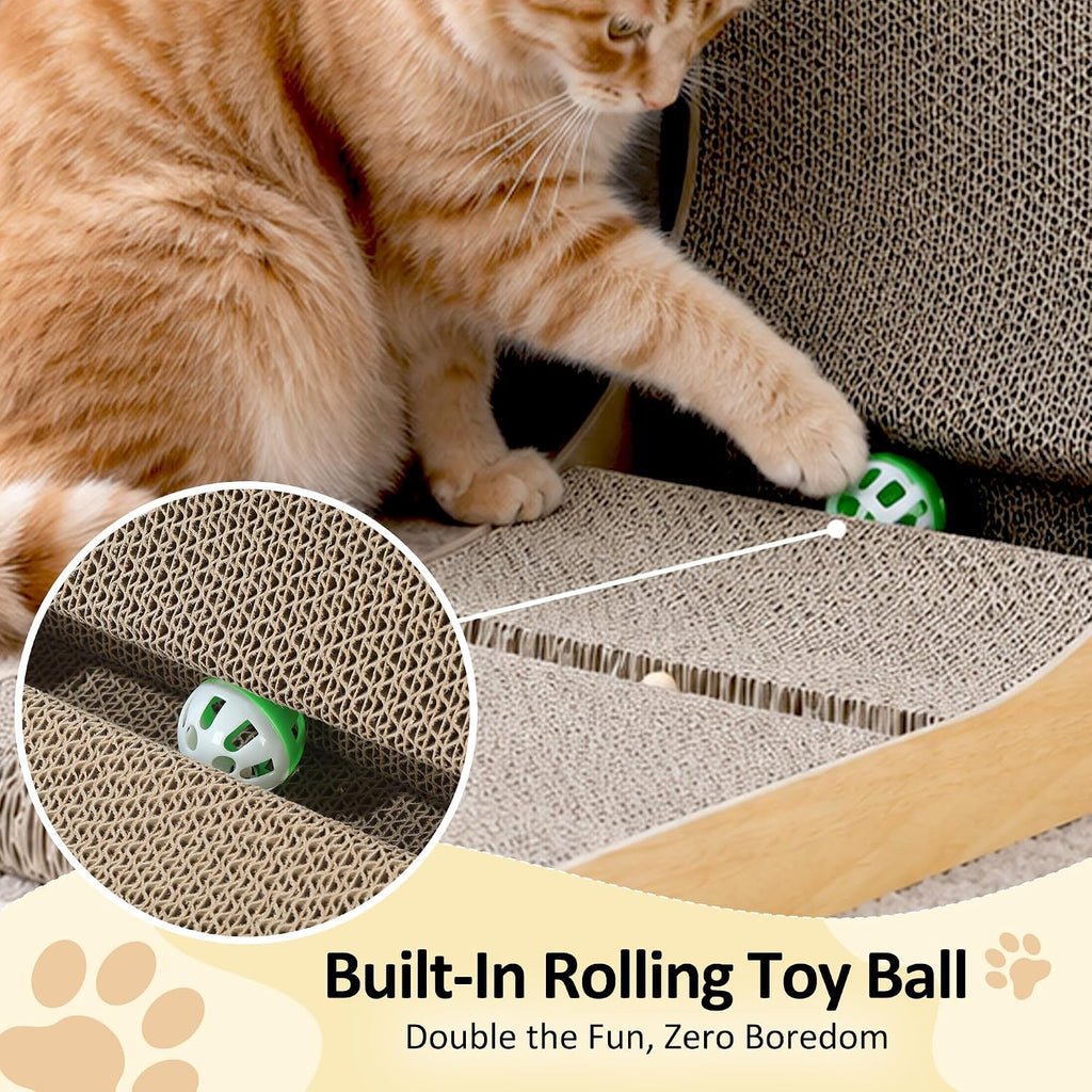 28" Cat Scratcher for Indoor Cats, L Shaped Cardboard Cat Scratching Board