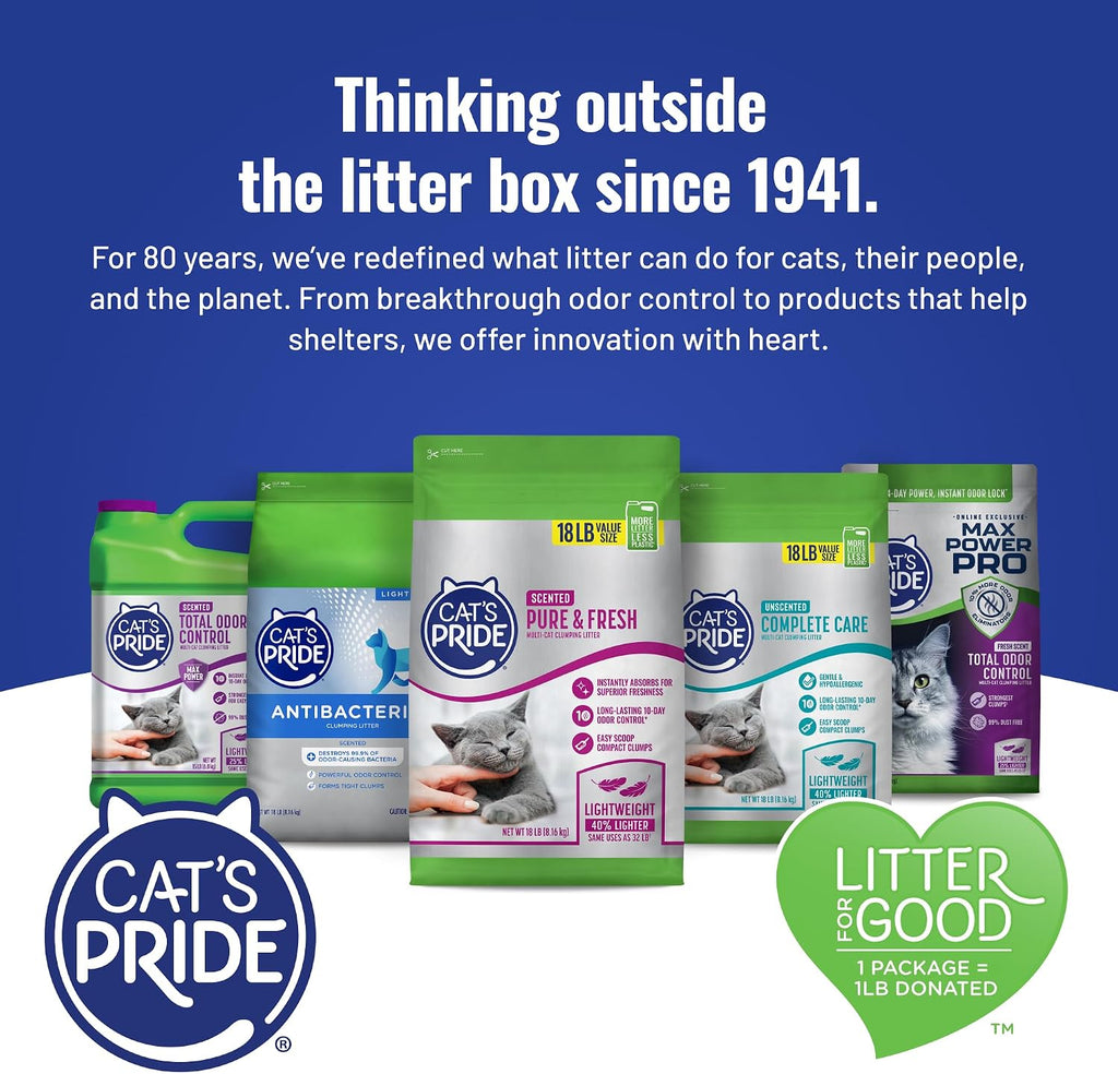 Cat's Pride Total Odor Control, Max Power, Clumping Litter Unscented 15lb