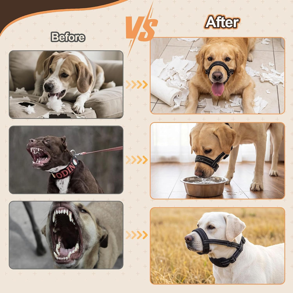 Dog Muzzle, Soft Breathable Mesh, Adjustable for Walk Medium