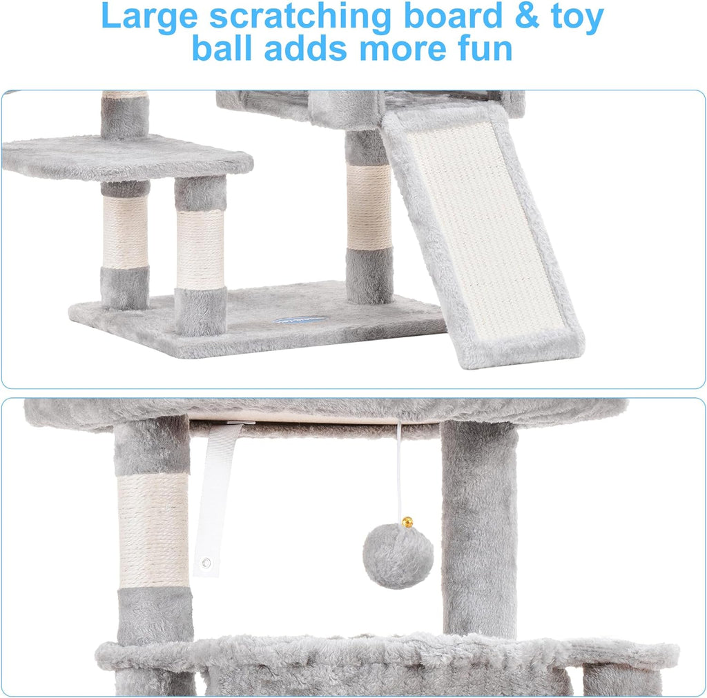 Hey-brother Cat Tree Tower with Large Bed, Hammocks, Scratcher, MPJ006SW