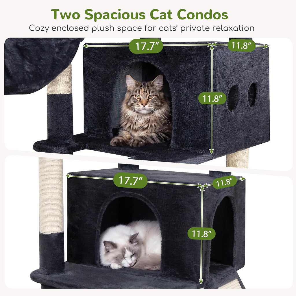 Globlazer 83in Extra Large Maine Coon Cat Tree, F83J, Dark Grey