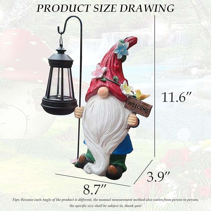 Solar Gnome Garden Statues Outdoor Décor - Image 3