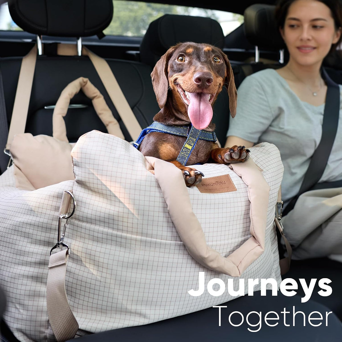 FUKUMARU Dog Car Seat for Small Dogs, 3-in-1 Waterproof Dog Bed for Car