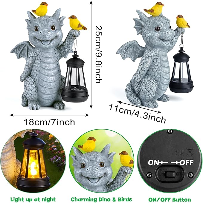ILLUMINEW Solar Dragon Garden Statue - Image 4