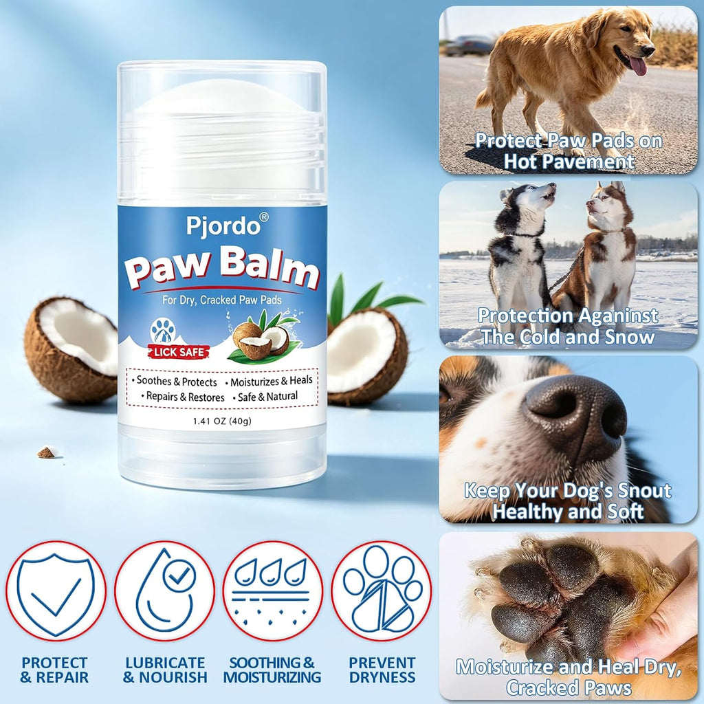 Dog Paw Cleaner Kit with No-Rinse Foam, Dog Paw Balm & Paw Scrubber