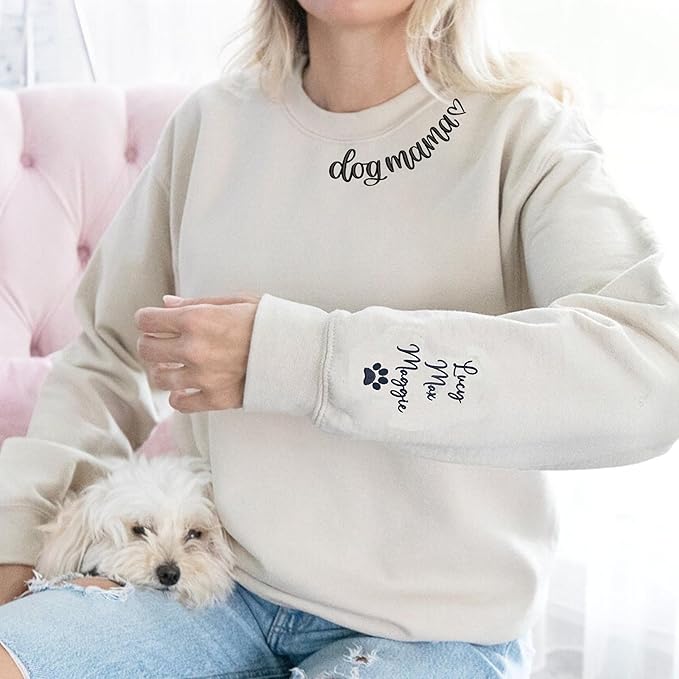NAZENTI Custom Dog Mom Embroidered Sweatshirt - Image 2