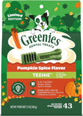 Greenies Teenie Natural Dental Dog Treats, Pumpkin Spice Flavor, 43 Count