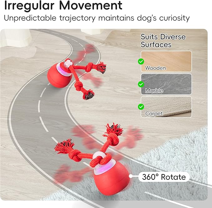 Potaroma Interactive Dog Ball Toys Touch Activated, Rechargeable, Squeaky Dog - Image 5