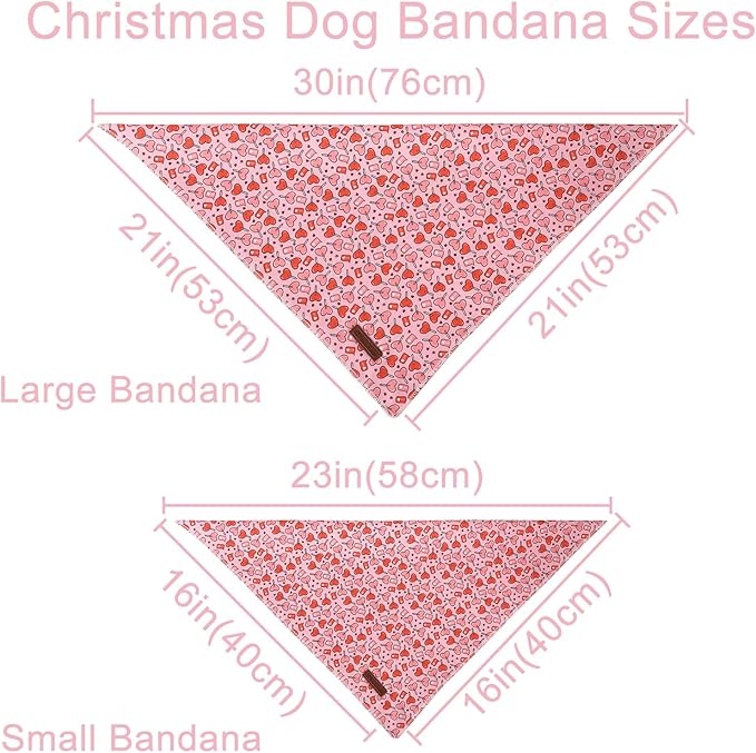 Valentine Dog Bandana, Cotton Pet Kerchief - Image 4