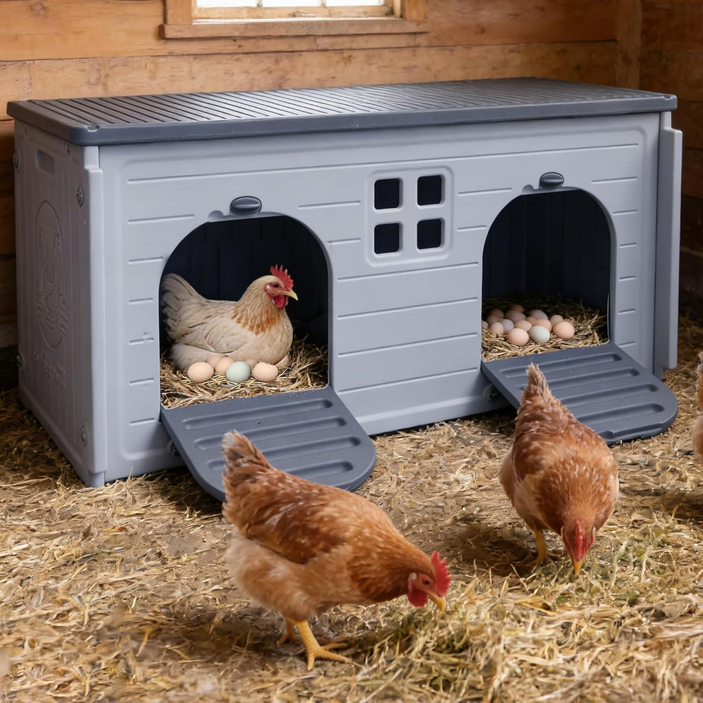 Nesting Boxes for Chickens, Plastic Chicken Nesting Box with Door Or Ramp