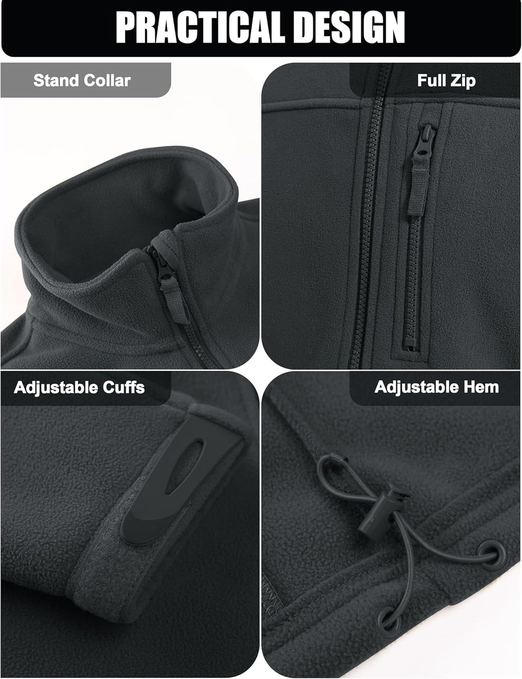 Men's Fleece Jacket Winter Warm Tactical Work Coat for Men