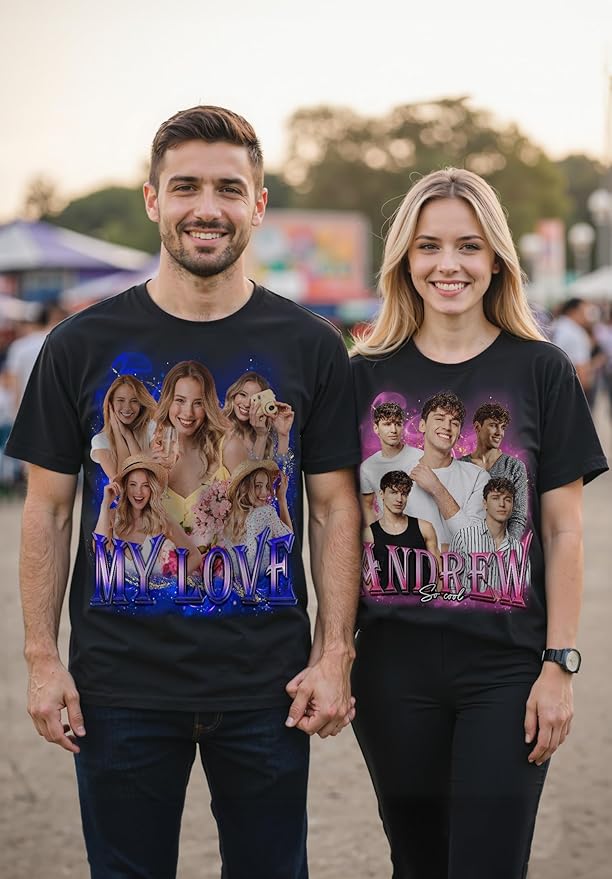 Custom Bootleg Rap Shirt with Photo Text, Vintage Custom Picture Shirt - Image 6