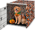 Explore Land Halloween Pattern Dog Crate Cover,48 Inches(Dog Grid)