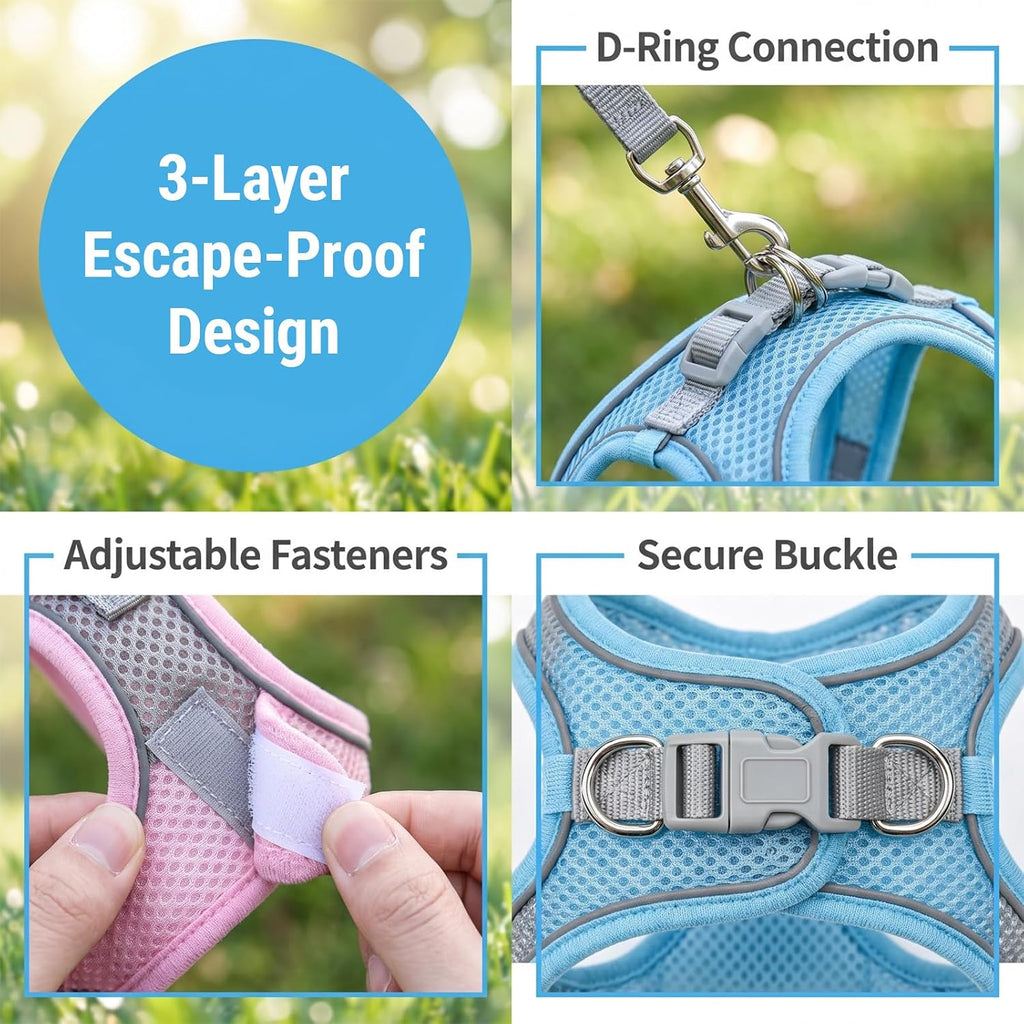 Rabbit Harness and Leash Set for Bunny, Reflective Small Pet Vest