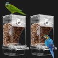 Automatic No Mess Bird Cage Feeder Acrylic Transparent Parrot Feeders