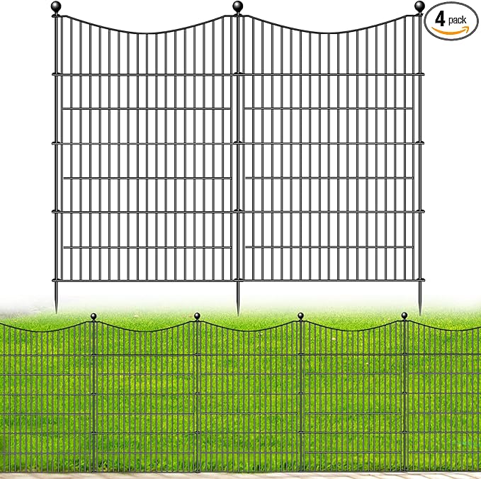 4 Panels No Dig Dog Fence Outdoor by OutdoorFence