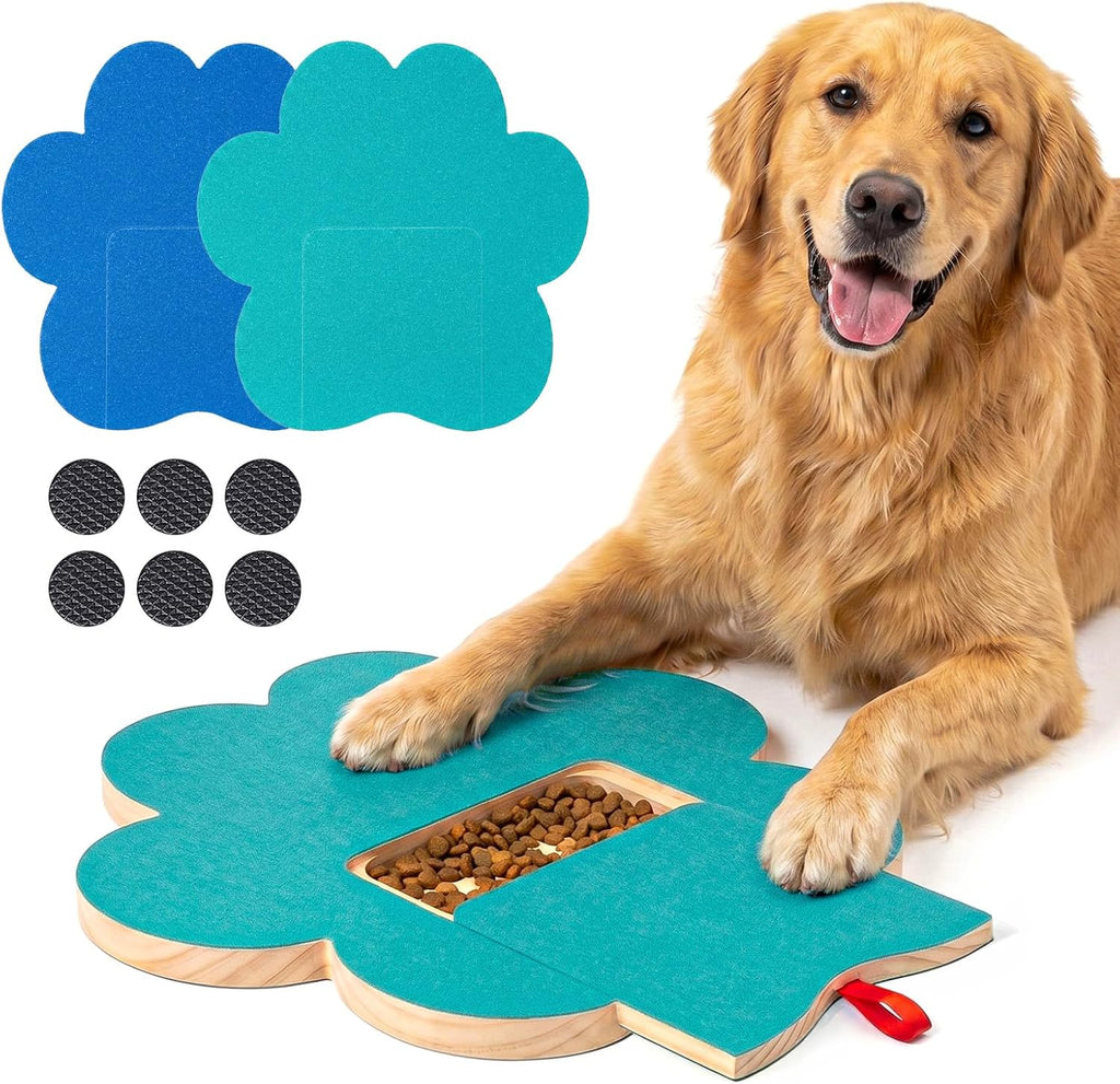 Dog Nail Scratch Pad with Treat Box,2 Pcs Replaceable Sandpaper,Interactive Dog Nail File with 6 Pcs Non-Slip Pad,Dog Nail Scratch Board, Alternative to Dog Nail Clippers and Grinders for Pets