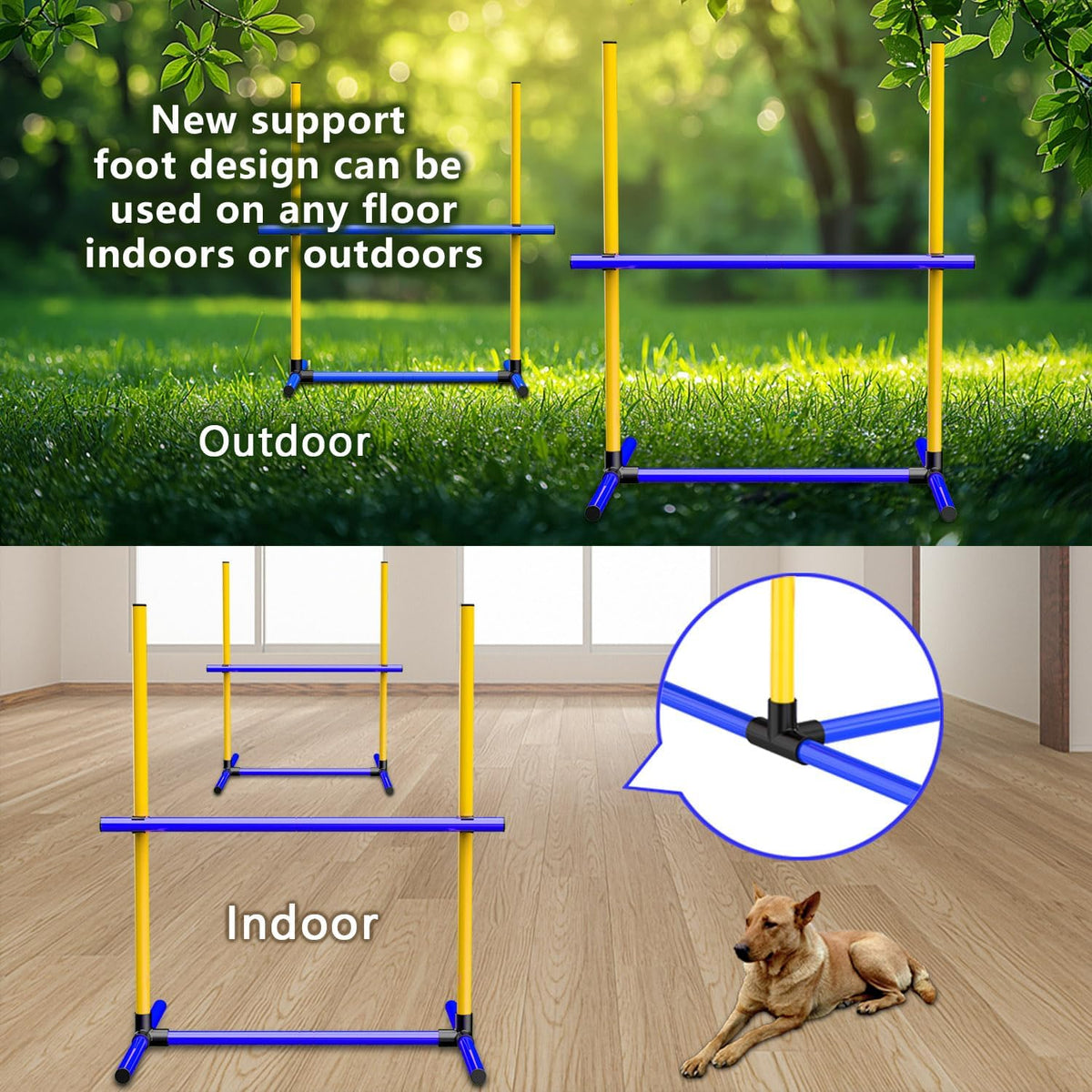 Adjustable Dog Agility Hurdles with Carry Bag, 2 Sets