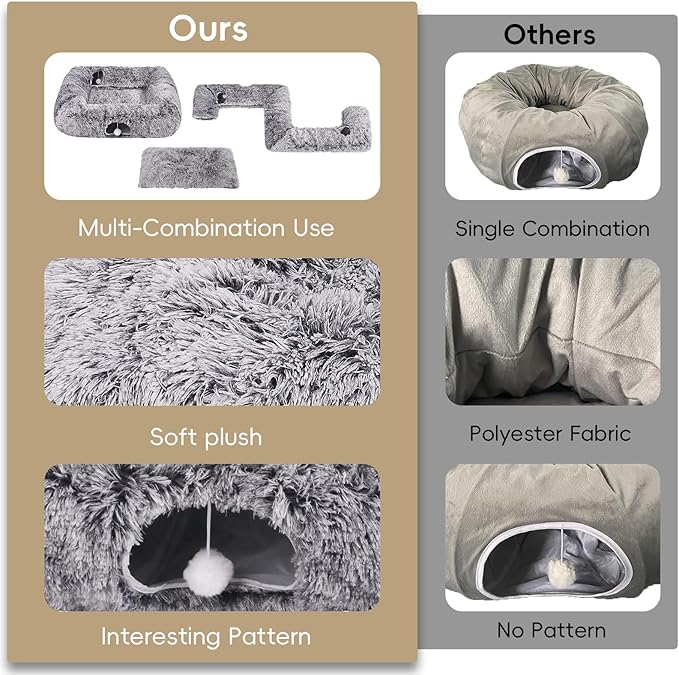 Extra Large Cat Tunnel Bed, 4 Ways Tunnels - Image 6