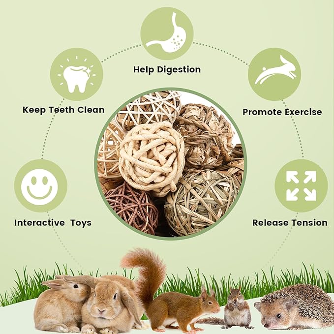 Bunny Chew Grass Balls, Rolling Chew Toys - Image 4