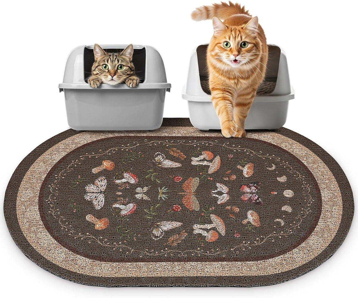 Bienbee Cat Litter Mat, 24" x 15" Dense Trapping Mesh for Litter Boxes