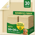 MIZOK Bamboo Dog Pee Pads Highly Absorbent No Leak XXL 36x36in 30Ct
