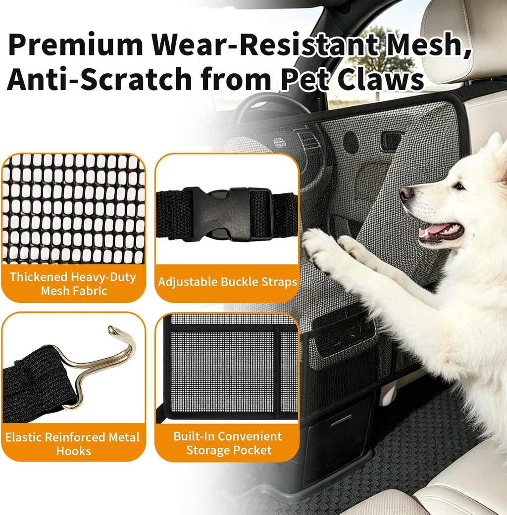 Dog Car Barrier Dog Net for Car Pet Divider Net for Cars and SUVs, Black
