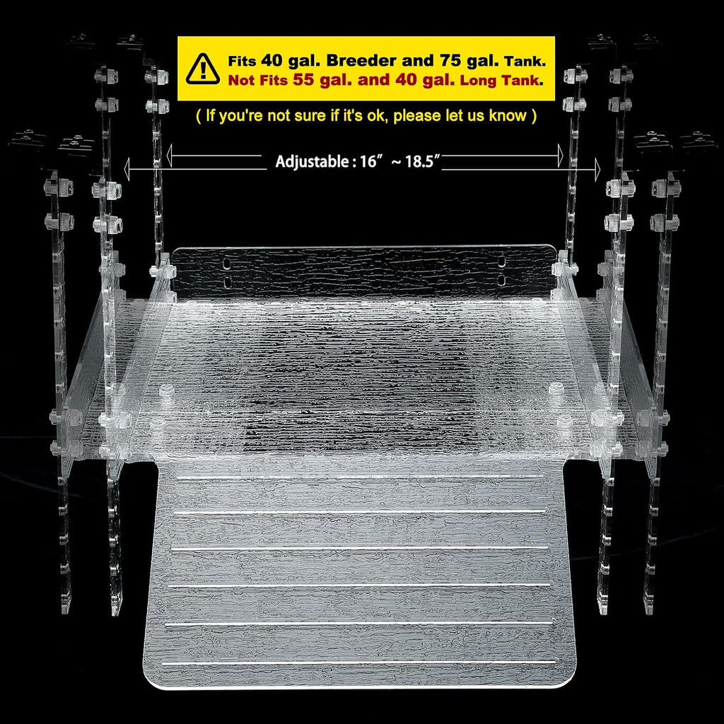 Hanging Floating Turtle Basking Platform Dock for 40 Breeder 75Gal Aquarium