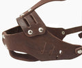 Real Leather Cage Basket Secure Dog Muzzle #119 Brown - Poodle, Spaniel (Circumference 9.5", Snout Length 2.5")