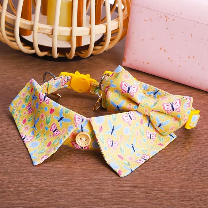 Cat Collar Breakaway with Bells, 2 Pack Soft Butterfly Kitten Collar with - Image 5