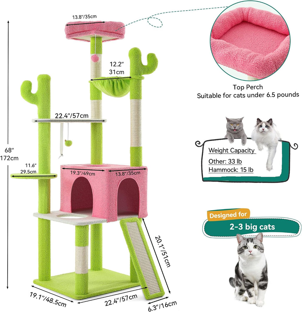 YITAHOME Tall Cactus Cat Tree