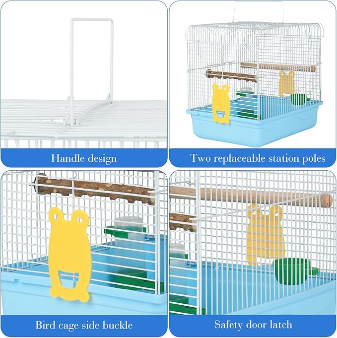 Small Bird Cage, Lightweight for Parakeets, Hanging for Parrot, Travel for - Image 5