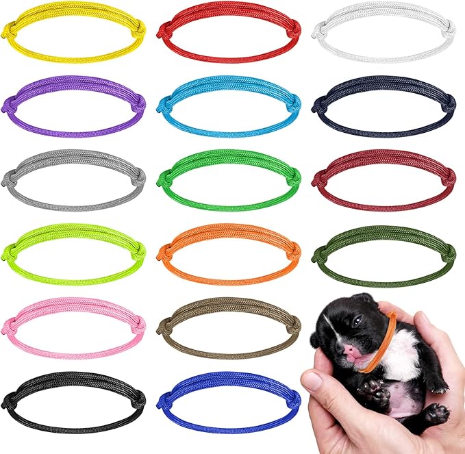 BOUMUSOE 16pcs Adjustable Puppy ID Bands by BOUMUSOE