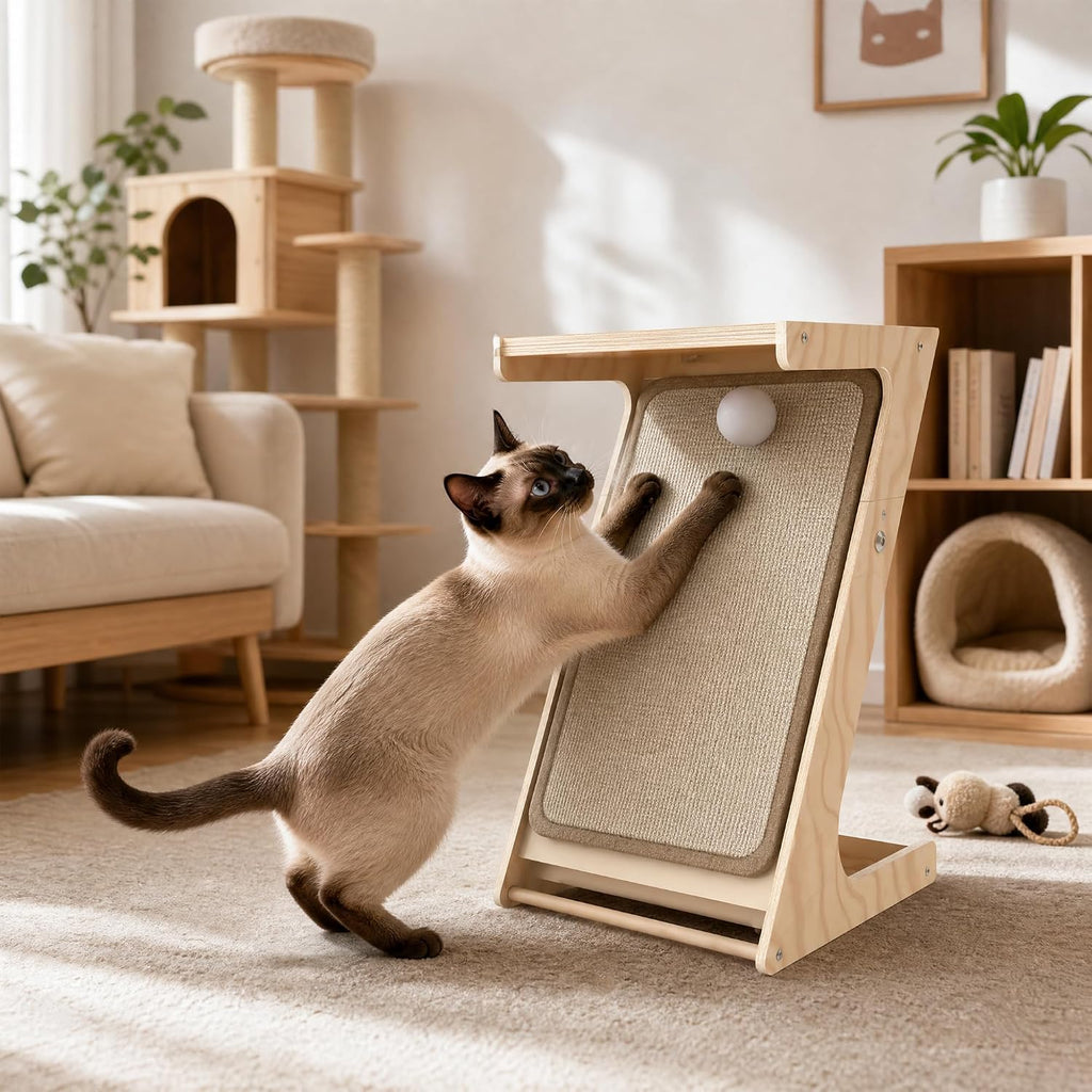 Cat Scratching Post Z-Shaped Cats Scratcher Side Table for Couch Sofa