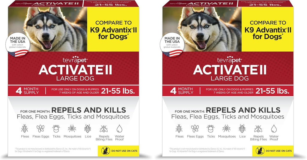 TevraPet Activate II Flea and Tick Prevention for Extra Large Dogs 55+ lbs