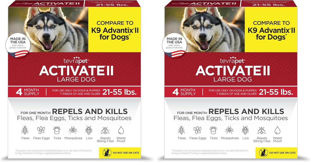 TevraPet Activate II Flea and Tick Prevention for Extra Large Dogs 55+ lbs