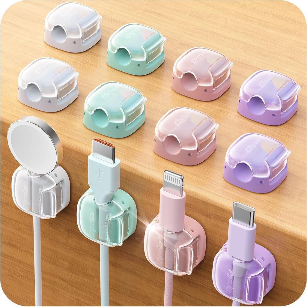 Cable Clips, 8 Pack Cord Holder Cord Organizer, Cable Management