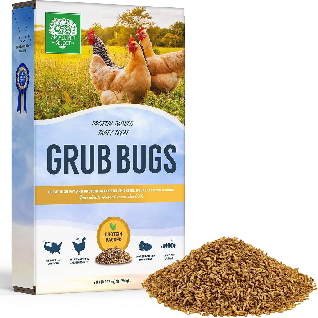 Small Pet Select Grub Bugs, Black Soldier Fly Larvae, Non-GMO, Locally Sourced PNW, 2 lb (Pack of 2)