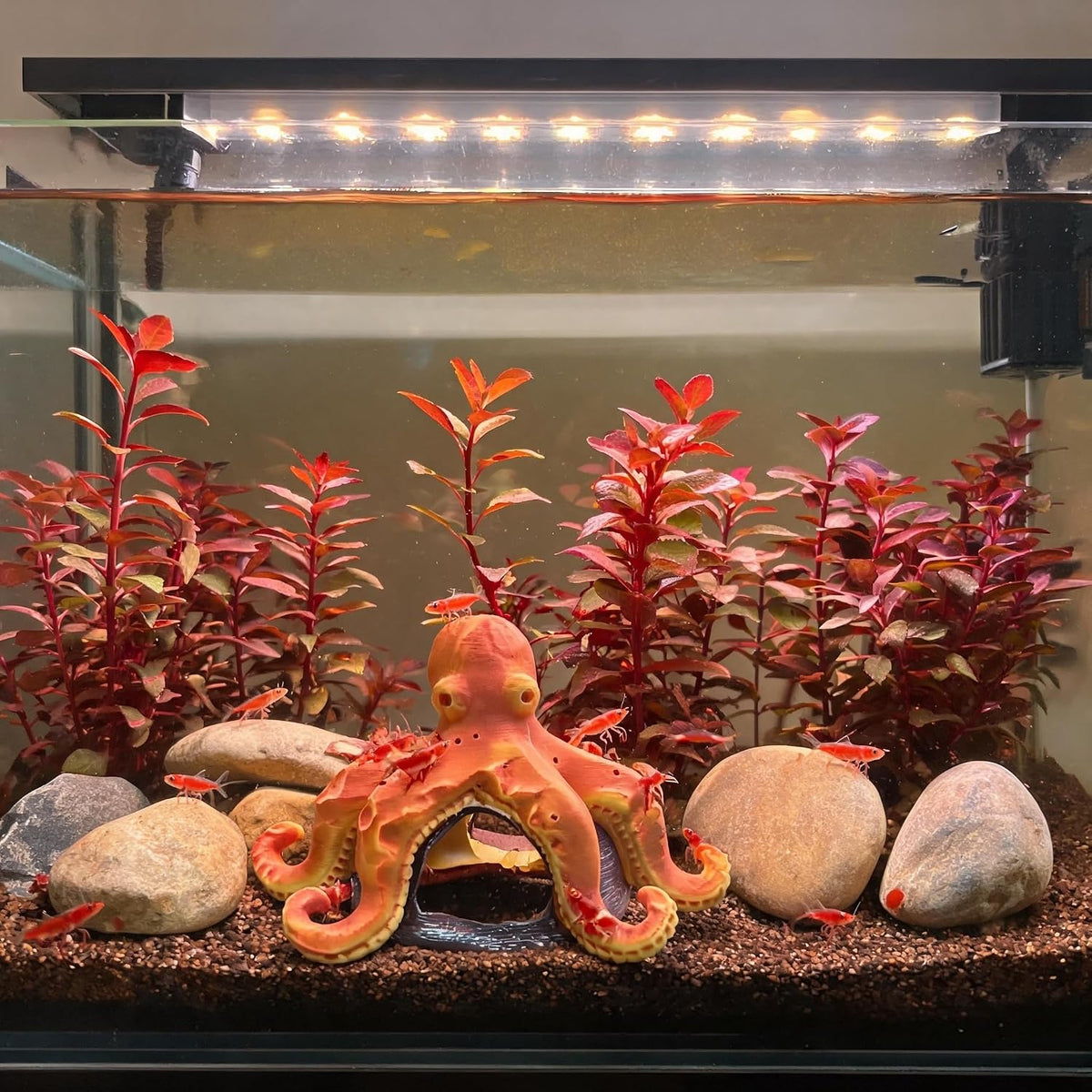 Resin Octopus Aquarium Decor, Fish Tank Hideout Cave for Betta Fish Shrimp