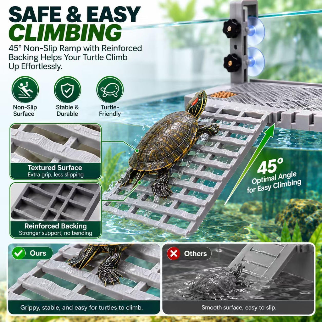 Turtle Basking Platform for Aquatic Turtles, Adjustable Hanging Dock