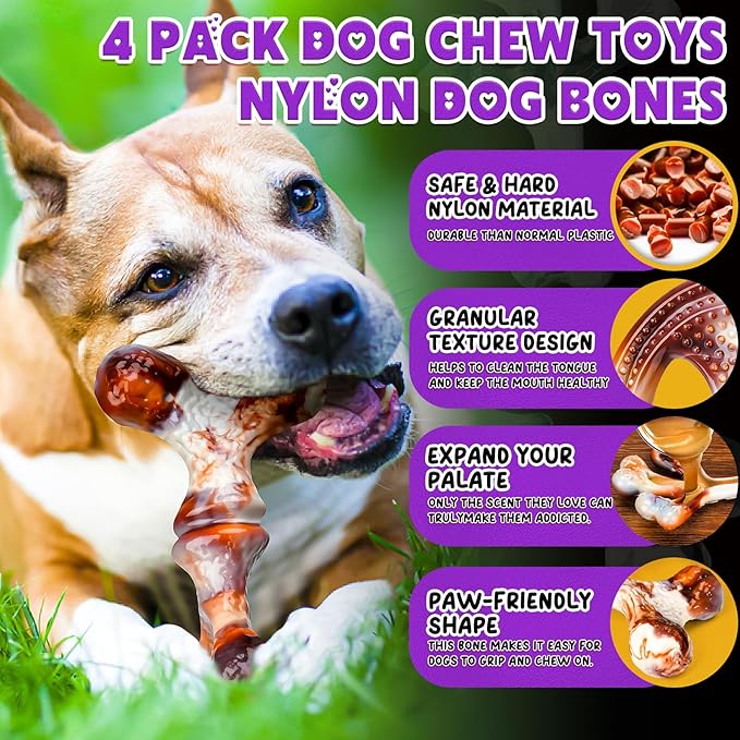 4 Pack Dog Chew Toys for Aggressive Chewers - Image 3