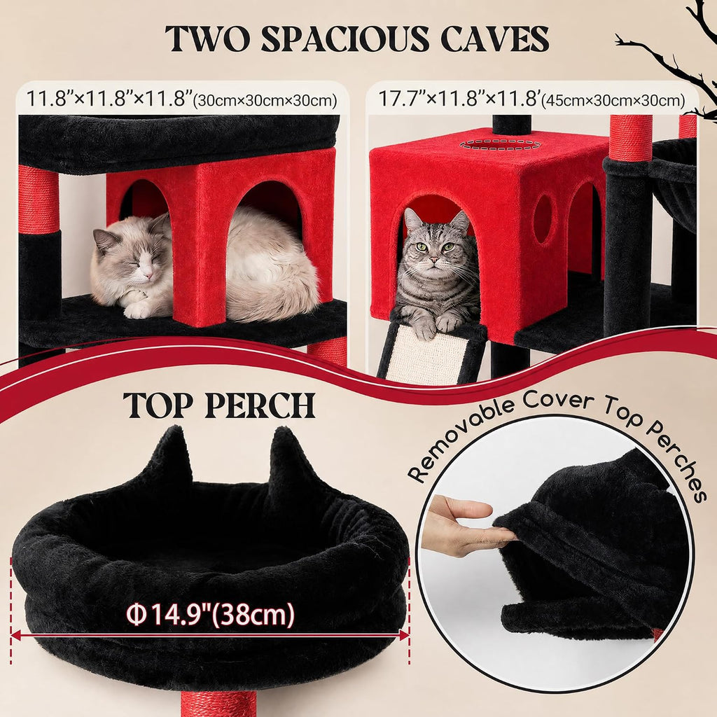 Globlazer S72 Heavy Duty Gothic Cat Trees for Large Cats 20 lbs+, Goth