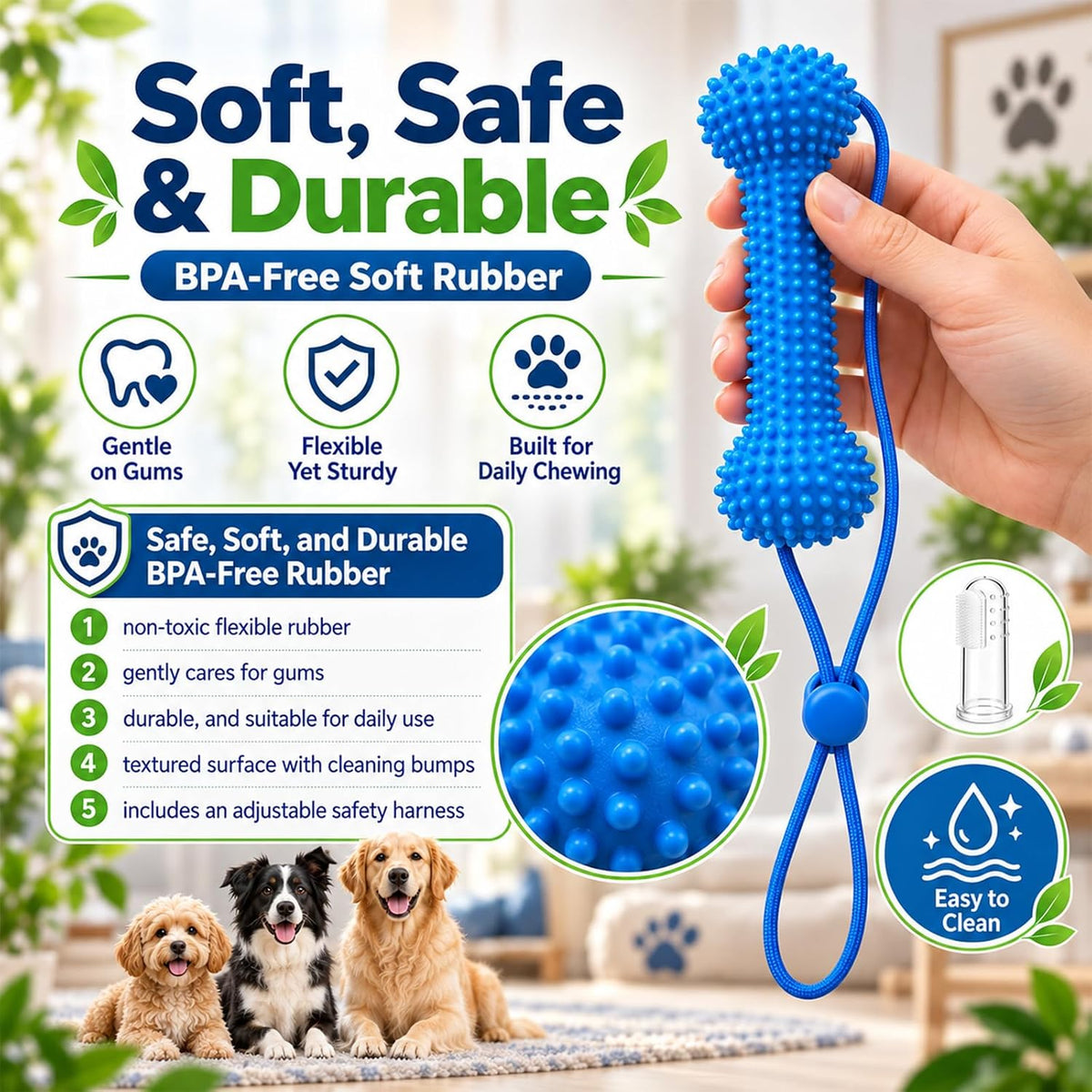 Dual-Action Canine Dental Prop, Dog Dental Chew Toy for Easier Teeth Brushing, Premium Pet Oral Care Accessory，Brushing Toothbrush Tools Care Chew Toys（1PCS）