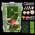 Acrylic Jumping Spider Enclosure,Reptile Enclosure,Bug Habitat, for Small Tree Dwelling Reptiles,Arboreal Tarantula Enclosure, Spider Terrarium Kit,Plastic Terrarium(4.7" X 4.7" X 8")