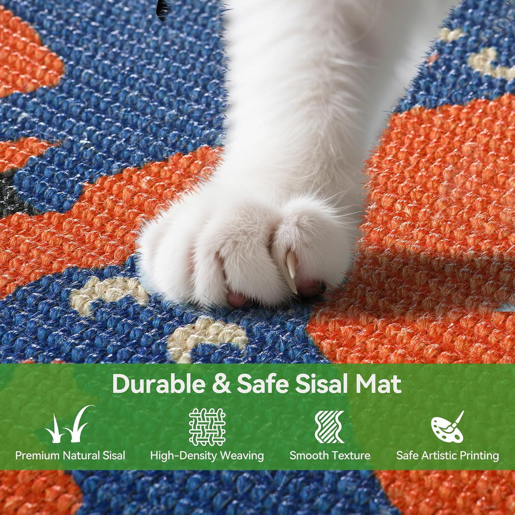 Sisal Cat Scratcher Mat Anti-Scratch Cat Scratching Pad with Adhesive Tape