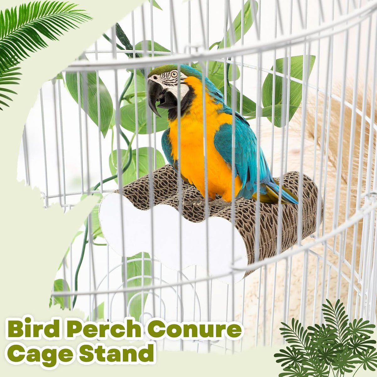 Croblissful 2 Pcs Bird Perch Platforms, Parrot Paper Chew Toy, Small